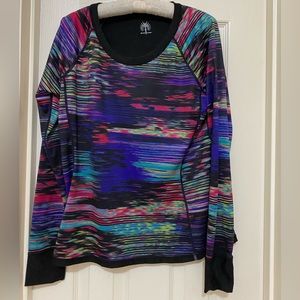 Snow Angel Multi Color Polyester Shirt; Northern Lights Size Large